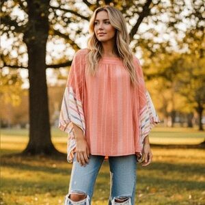 Upcycled Square Neck Tunic Top